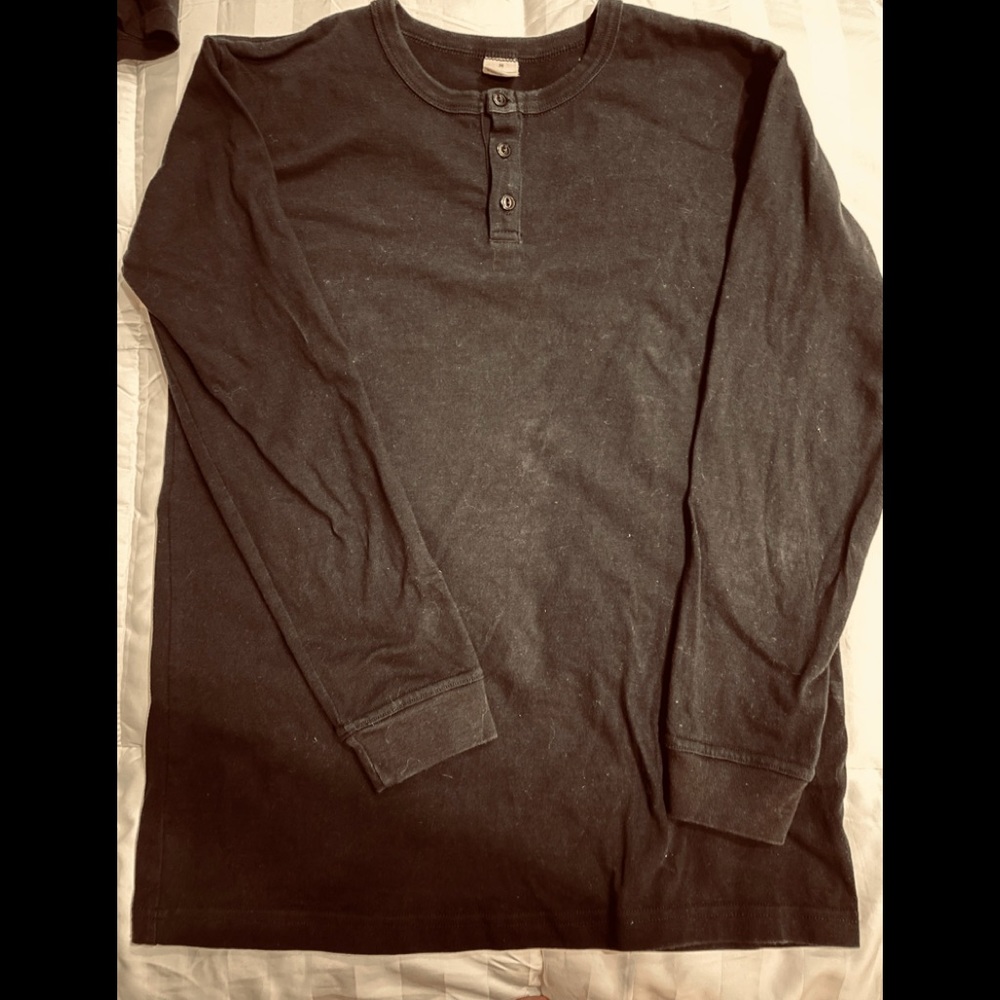 3sixteen Black Henley - Medium
